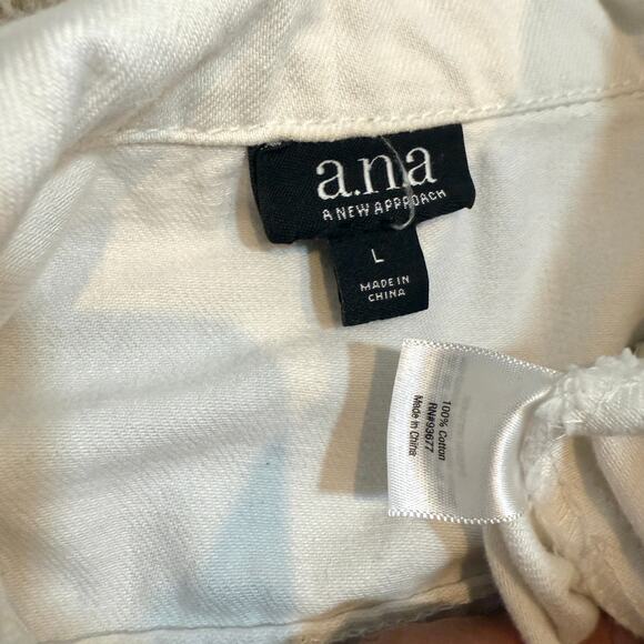 a.n.a. large distressed button front jean denim jacket C 2714 - Picture 8 of 11